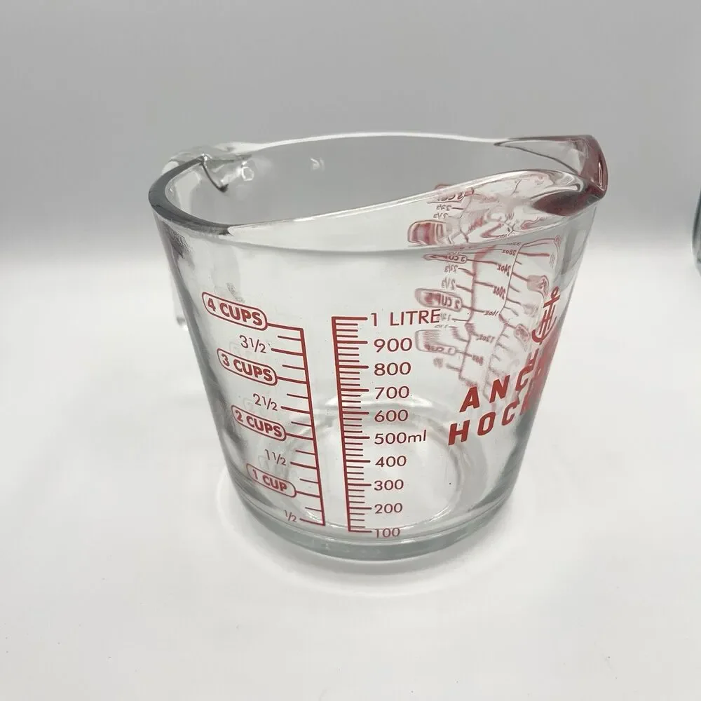 Anchor Hocking 4 Cup Glass Measuring Cup 32oz Red Lettering #8